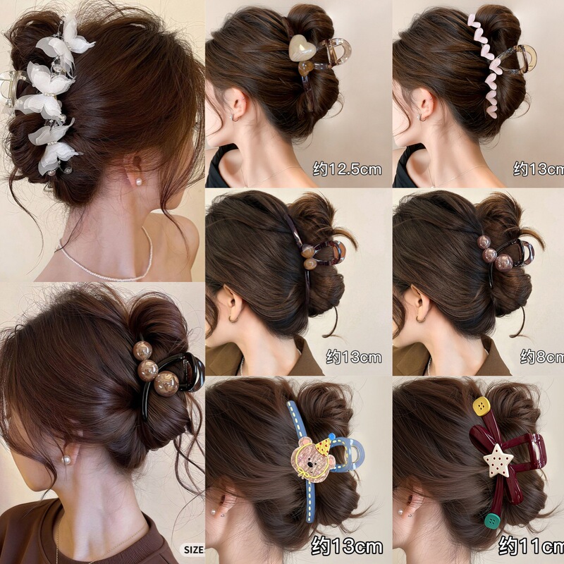 Large Acrylic Bow Hair Clip for Women, 2026 New Style, Elegant Claw Clip for Thick Hair with a High-End Feel Large Acrylic Bow Hair Clip for Women, 2026 New Style, Elegant Claw Clip for Thick Hair with a High-End Feel