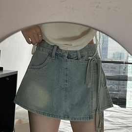 设计感不规港风牛仔裙裤女夏季新款韩版小众百搭性感辣妹包臀裙裤