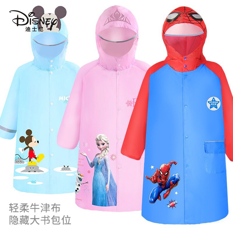 Disney Children's Raincoat with Oxford Fabric, Backpack Compartment, Thickened for Kids, Babies, and Students, Waterproof Zipper Rain Gear Disney Children's Raincoat with Oxford Fabric, Backpack Compartment, Thickened for Kids, Babies, and Students, Waterproof Zipper Rain Gear