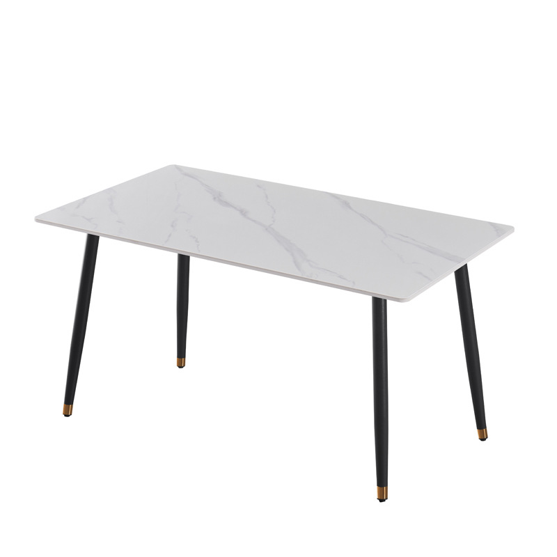 Mesa y silla de comedor de roca de lujo nórdica pequeña casa moderna simple y multi-tamaño rectangular fácil de cuidar mesa de comedor