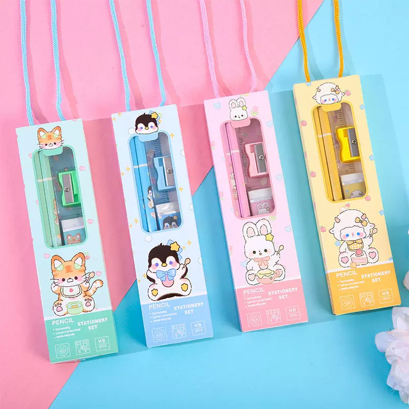 六一奖品小学生文具套装五件套幼儿园儿童生日礼物五合一铅笔套装