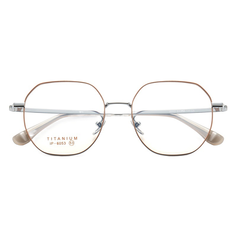 Alta calidad ligero retro multilateral puro titanio gafas marco blanco suave sin clip de cara puede coincidir con la miopía Danyang al por mayor