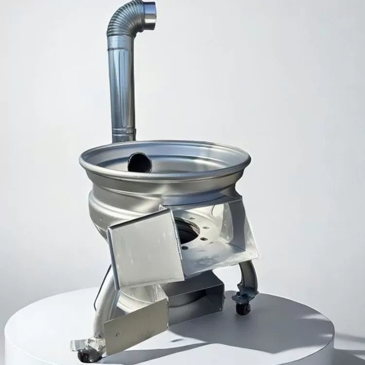 Новая модель печи для сжигания дров для сельского домашнего хозяйства, утолщенная для сжигания древесины, модифицированная печь двойного назначения из стального обода автомобильного колеса для дров и угля.