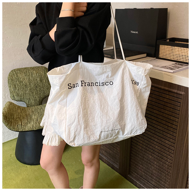 Bags 2026 Spring and Summer New Style Lightweight Large-Capacity Quick-Drying Fabric Bag Lazy Style Tote Bag Shoulder Bag Women's Handbag Bags 2026 Spring and Summer New Style Lightweight Large-Capacity Quick-Drying Fabric Bag Lazy Style Tote Bag Shoulder Bag Women's Handbag