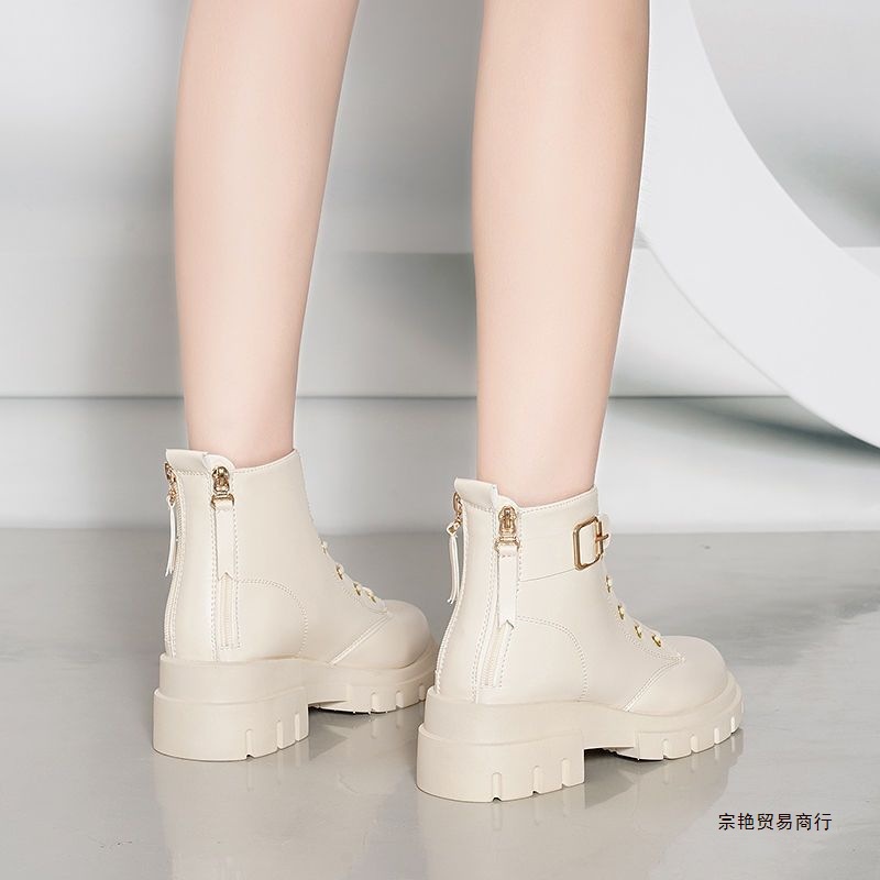 Dropshipping Women's Martin Boots British Style Autumn and Winter New Short Boots Korean Version Versatile Student Thick-Soled Fleece-Lined Women's Short Boots Trendy Special