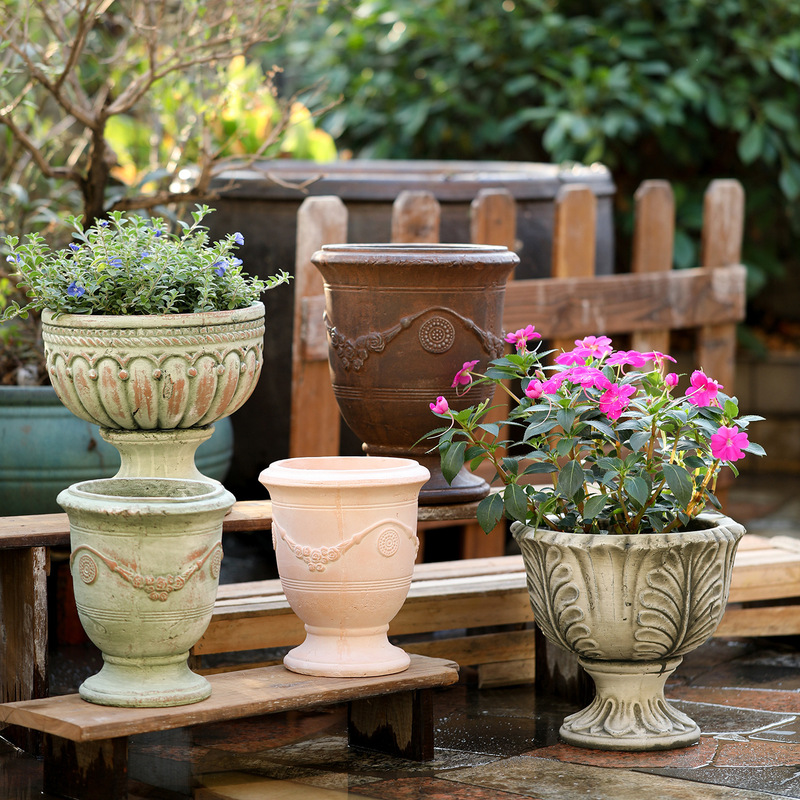 Rustic ceramic flower pot for potted plants, antique-style outdoor succulent pot, home plant clay pot, trophy-style, small creative ceramic, extra large size Rustic ceramic flower pot for potted plants, antique-style outdoor succulent pot, home plant clay pot, trophy-style, small creative ceramic, extra large size