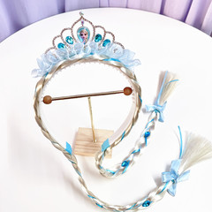 愛莎公主同款兒童假髮公主角色扮演發箍女童服裝配飾假髮辮子皇冠