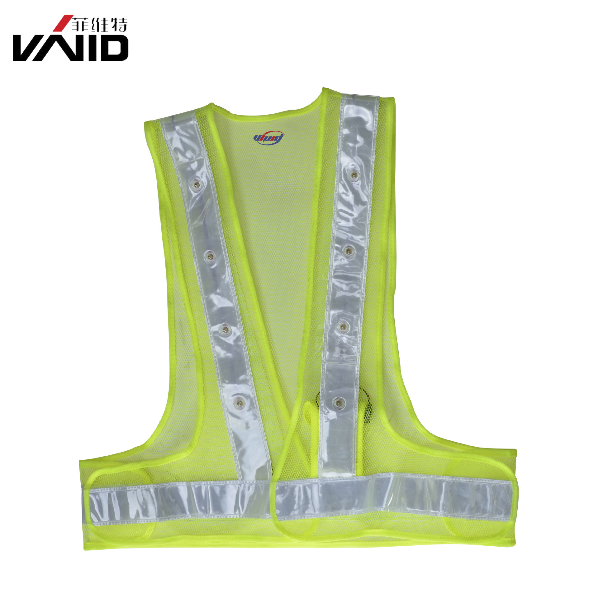 Fabricantes al por mayor 80 gramos de tela de malla reticular chaleco reflectante chaleco de seguridad vial chaleco de PVC tela de malla