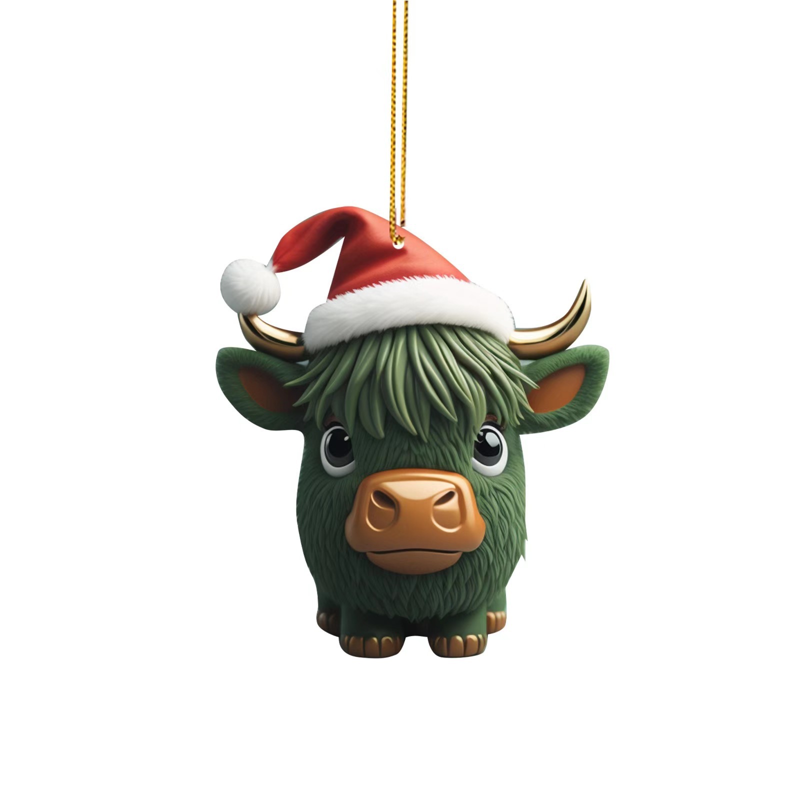 Cute vaca de Navidad automóvil acrílico colgante decoración del árbol de Navidad colgante decoración del hogar image 7