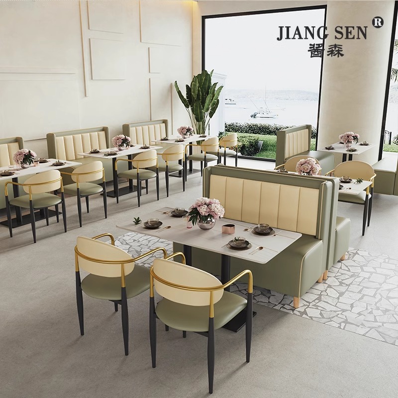 茶餐厅饭店餐吧桌椅组合咖啡厅奶茶店沙发椅简约西餐厅甜品店卡座