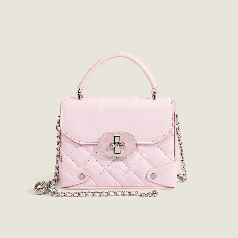 Maillard High-end Portable Small Bag Fashion Hot Pink Small Square Bag Commuting Versatile Cross-body Bag