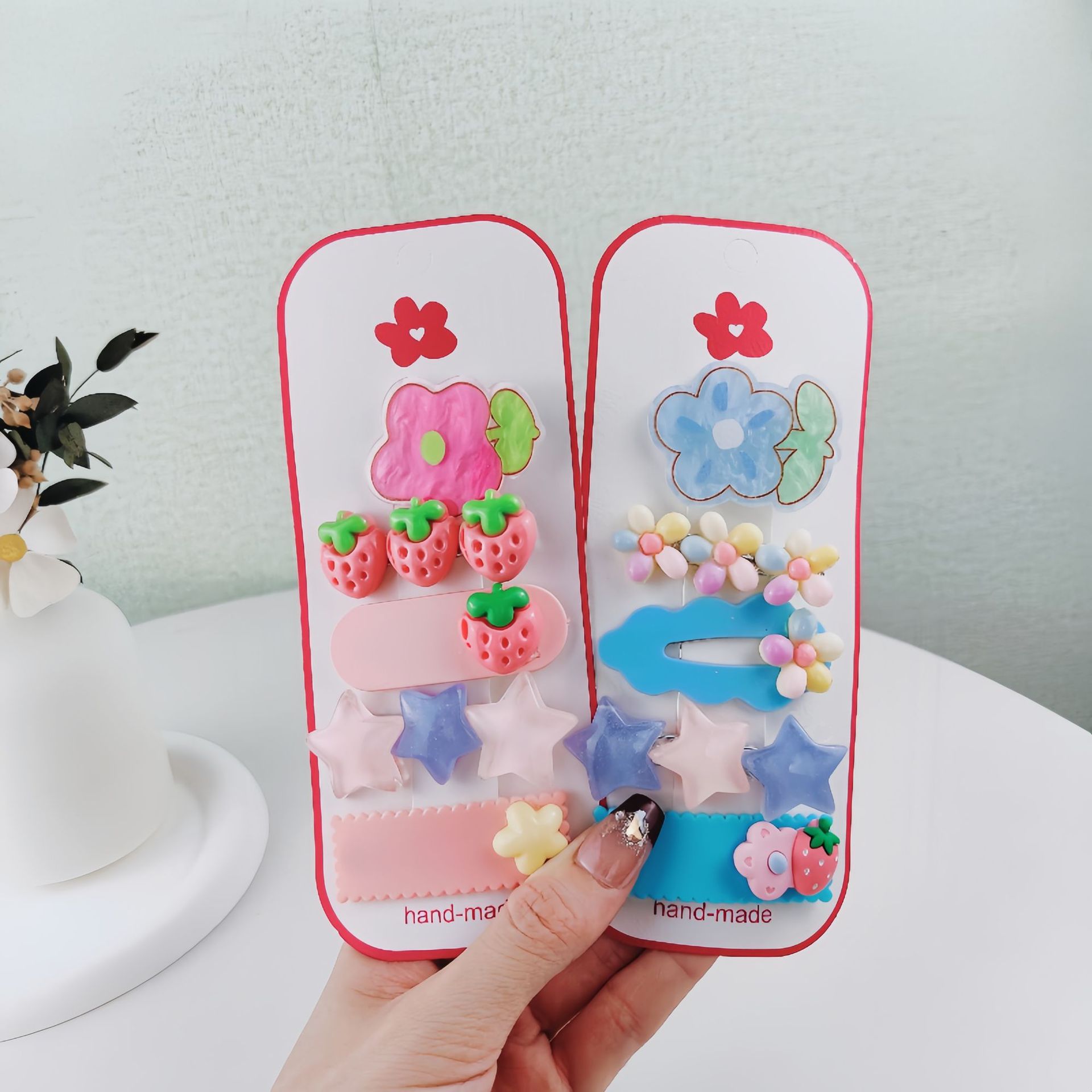 Clipper de cabello para niños acrílico flores tarjeta de cabello de dopamina niñas fresa clipper de cabello para niñas frises clipbb chaqueta
