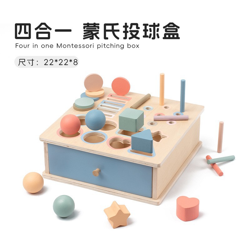 Montessori ayudas didácticas caja de clasificación de formas geométricas para bebés reconocimiento de color de coincidencia cognitiva educación temprana rompecabezas juguetes de jardín de infantes