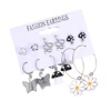 Cross -border new creative drip glaze, butterfly love flower mushroom snake earring six pairs of Earrings set