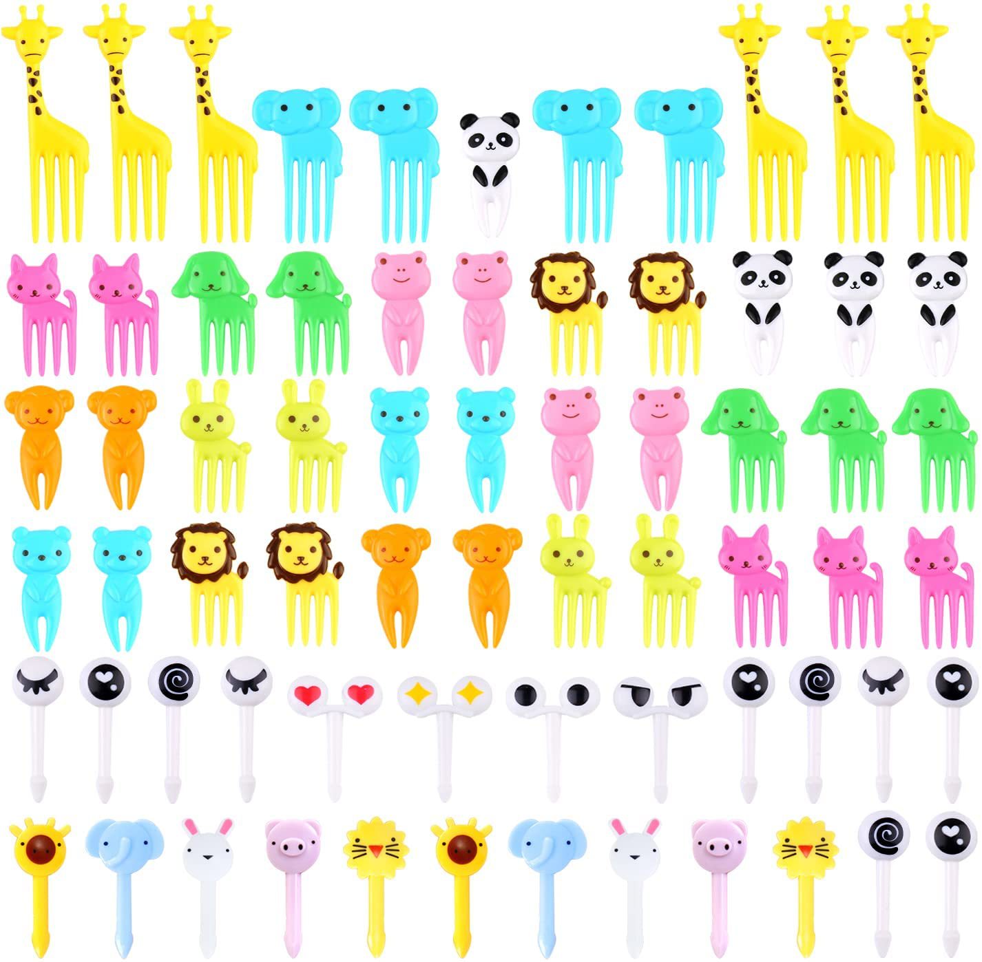 日本家用卡通水果叉创意儿童动物可爱塑料水果叉套装便当签