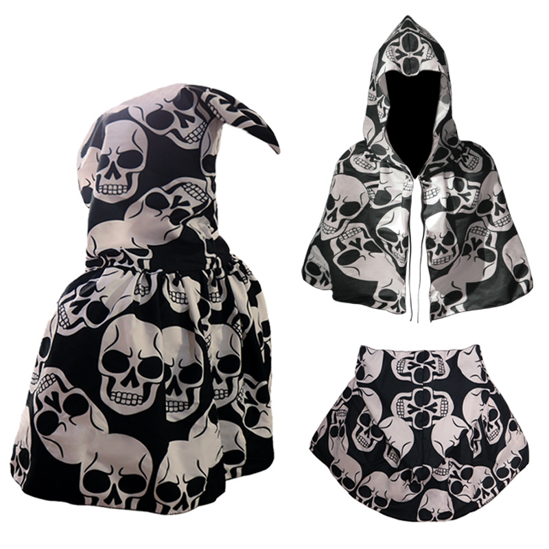 Halloween nueva capa con capuz capa cosplay ropa de maquillaje impresión digital de punto de tela de abrigo