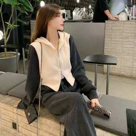 休闲运动阔腿裤套装女秋季2025新款时尚洋气炸街感卫衣两件套