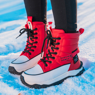 Women's fleece-lined Fashion Cotton Boots Warm Thickened Winter Snow Boots Cross-border in stock Non-slip Thick Bottom Northeast Large Cotton Shoes
