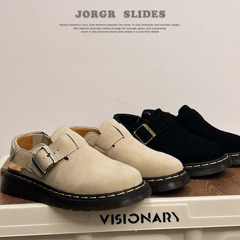 Martens, тапочки, шлёпанцы для мужчин и женщин, ремень, пряжка для отдыха, сандалии