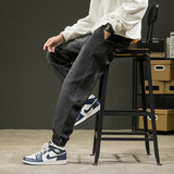 Осенние джинсы, трендовые штаны, оверсайз, в корейском стиле