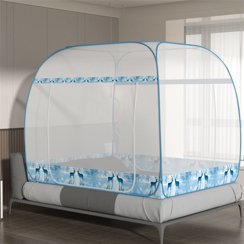 Yurt Mosquito net install Double 1.5 household Double Door Single student dormitory Single 1.0 rice 1.8m