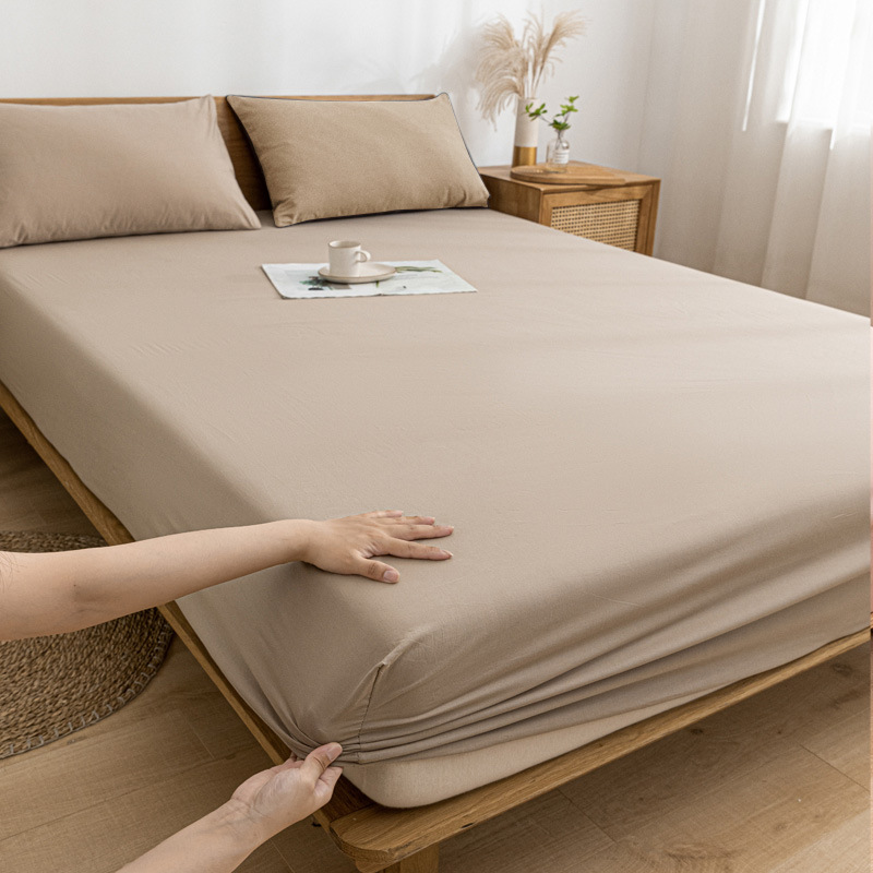 Funda de cama de algodón puro Funda de cama de algodón de una sola pieza Funda protectora de colchón Nuevo juego de sábanas de tres piezas 2025