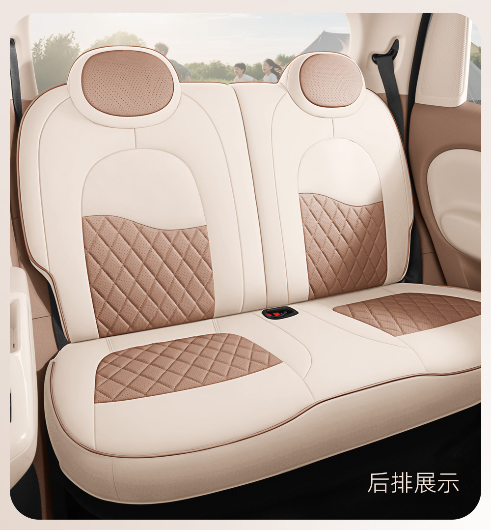 Specially Designed for Wuling Hongguang Mini Four-Door Full-Cover Seat Covers, Miniev Mini Car Seat Covers with Cartoon Interior Design