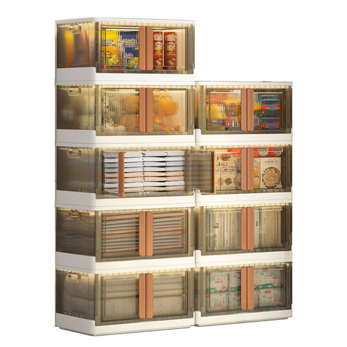 Layered kitchen shelves floor-standing microwave multi-functional storage rack pot rack with door multi-layer foldable storage rack