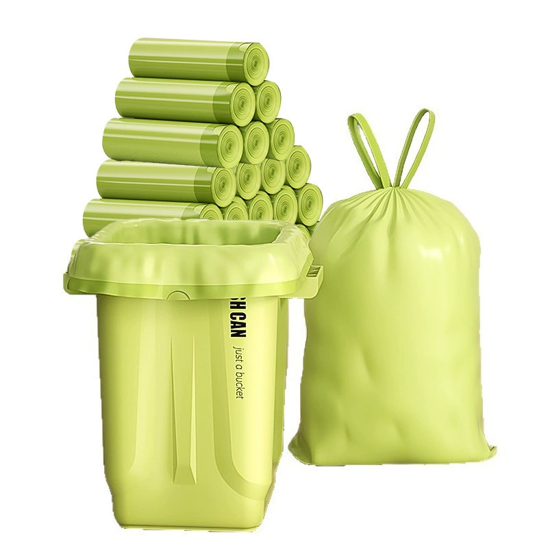 Automatic big plastic handheld garbage bag for students, drawstring, increased thickness