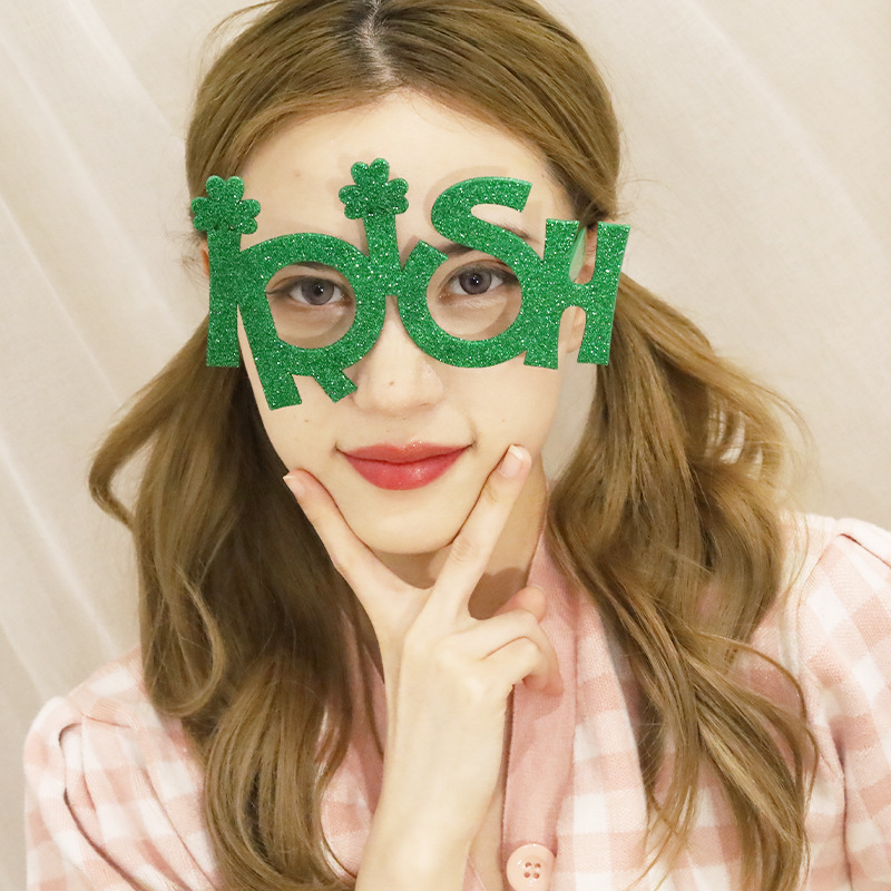 Gafas de Fiesta con Trébol de ABS Decorativas para Día de San Patricio