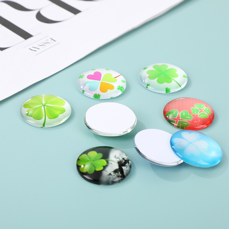 Parche de cristal de trébol de cuatro hojas DIY cristal tiempo gema llavero vidrio decorativo pegatina patrón personalización al por mayor