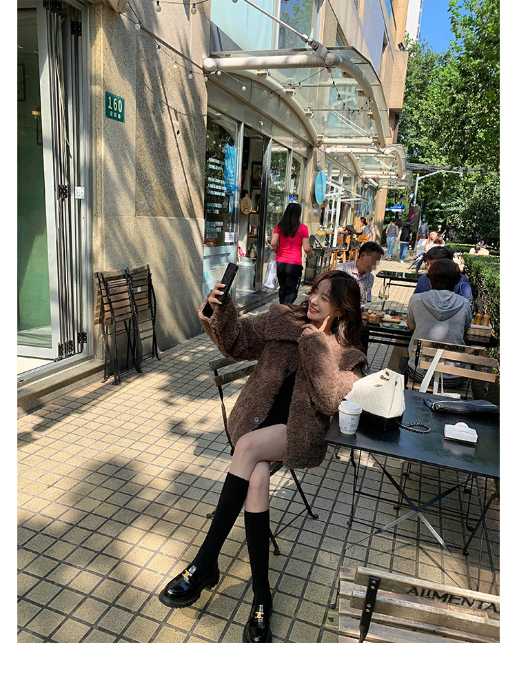 葡萄妈Studiolee英伦风小皮鞋女小金扣圆头一