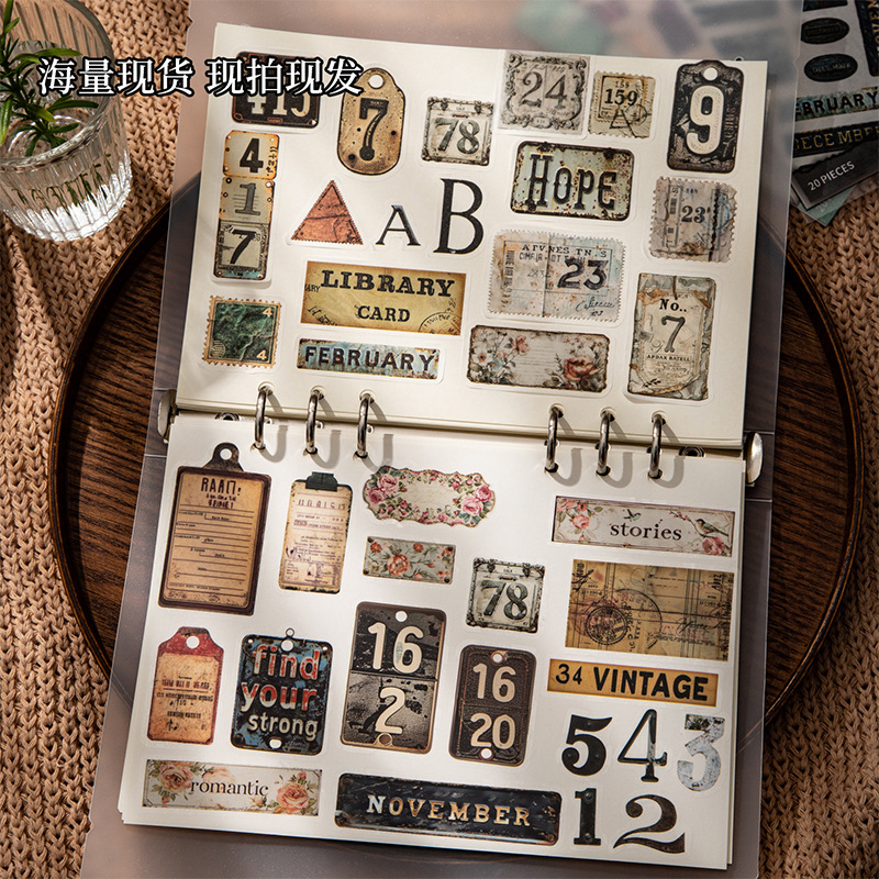 Un día hermoso, papel adhesivo troquelado de doble material, colección de etiquetas de objetos antiguos, material de cuenta manual, pegatinas de paisajismo decorativas