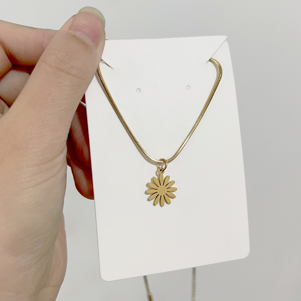 Simple Style Geometric Titanium Steel Plating Pendant Necklace 1 Piece