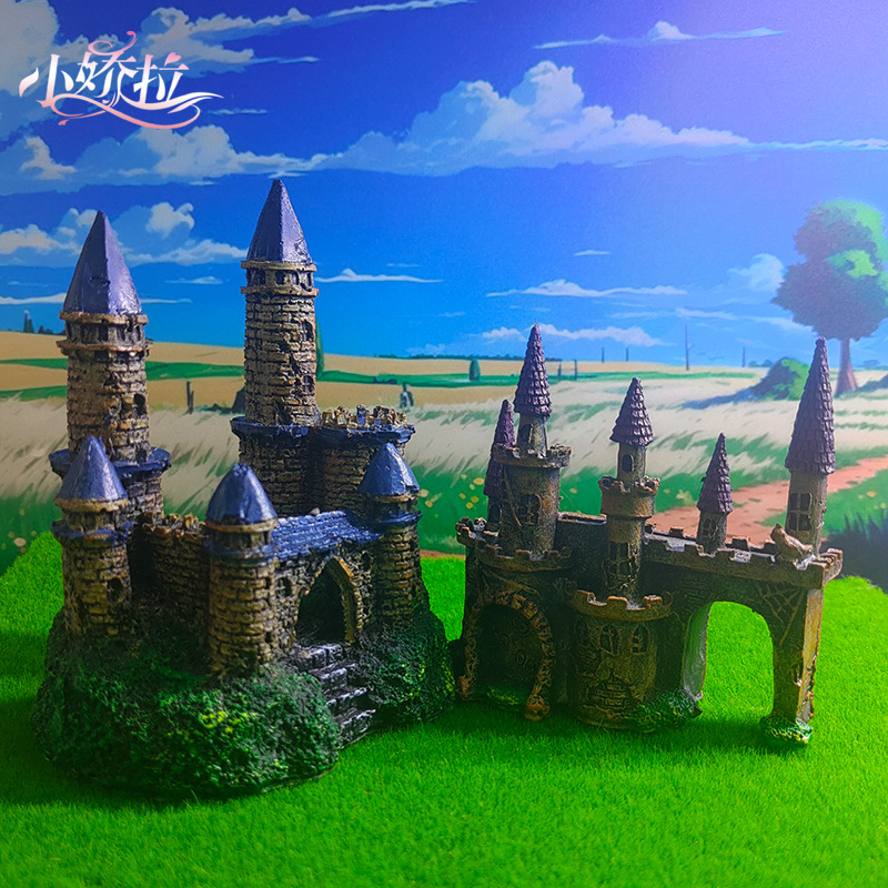 Nuevas decoraciones de pecera, castillos con aguja de estilo europeo, mansión antigua, jardinería, decoraciones de paisajismo, diseño de paisaje pequeño y pequeño