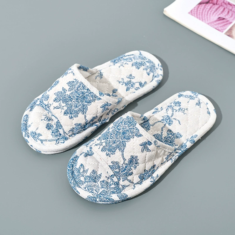 Популярные за рубежом тапочки в корейском стиле из ткани, бесшумные и дышащие домашние тапочки, которые можно стирать в машине, подходят для любого сезона, унисекс.
