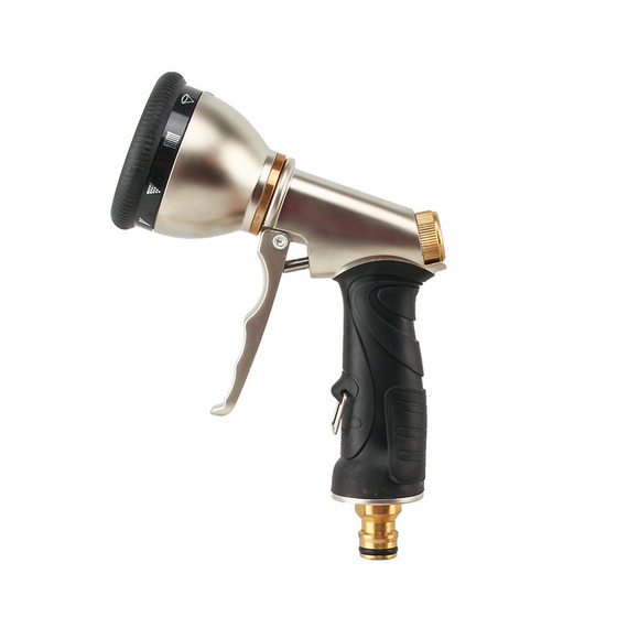 Source factory electroplating multifunctional high pressure front trigger water spray gun metal golden watering water spray car wash water gun