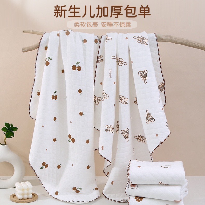 Newborn Bag Single Pure Cotton Thickened Baby's Quilt Four Seasons Thickened Swaddling Towel Newborn Baby's Birth Room Wrapping Towel