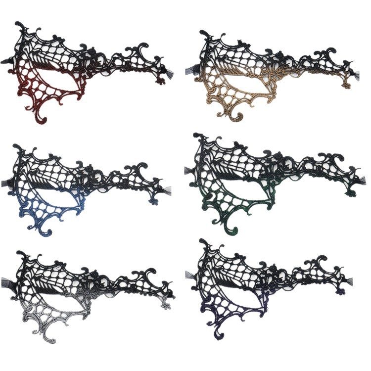 Máscara de Encaje Sexy para Carnaval, Accesorios de Halloween, Maquillaje para Actuaciones, Fiesta de Baile de Navidad, Media Máscara para Mujer