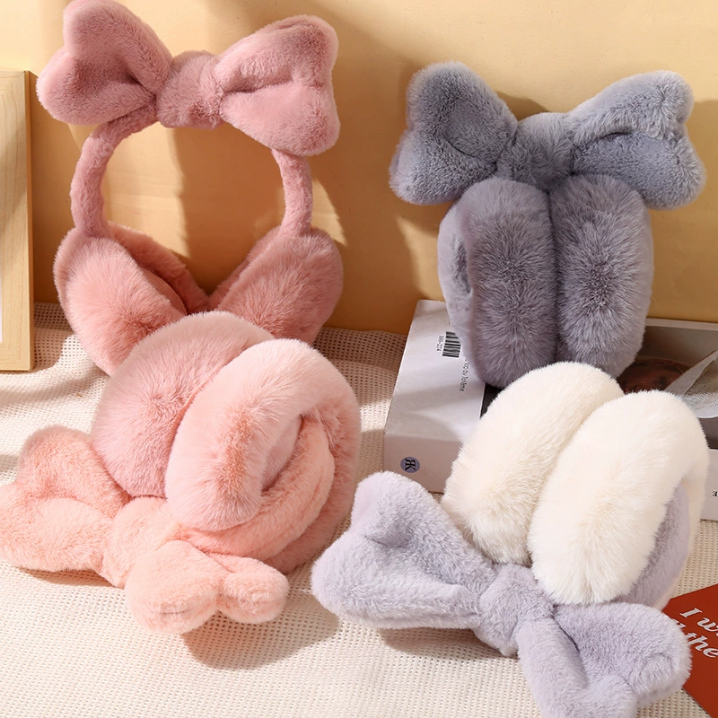 Теплые милые наушники с бантиком для учеников начальной школы, earmuffs, корейский стиль, защита ушей