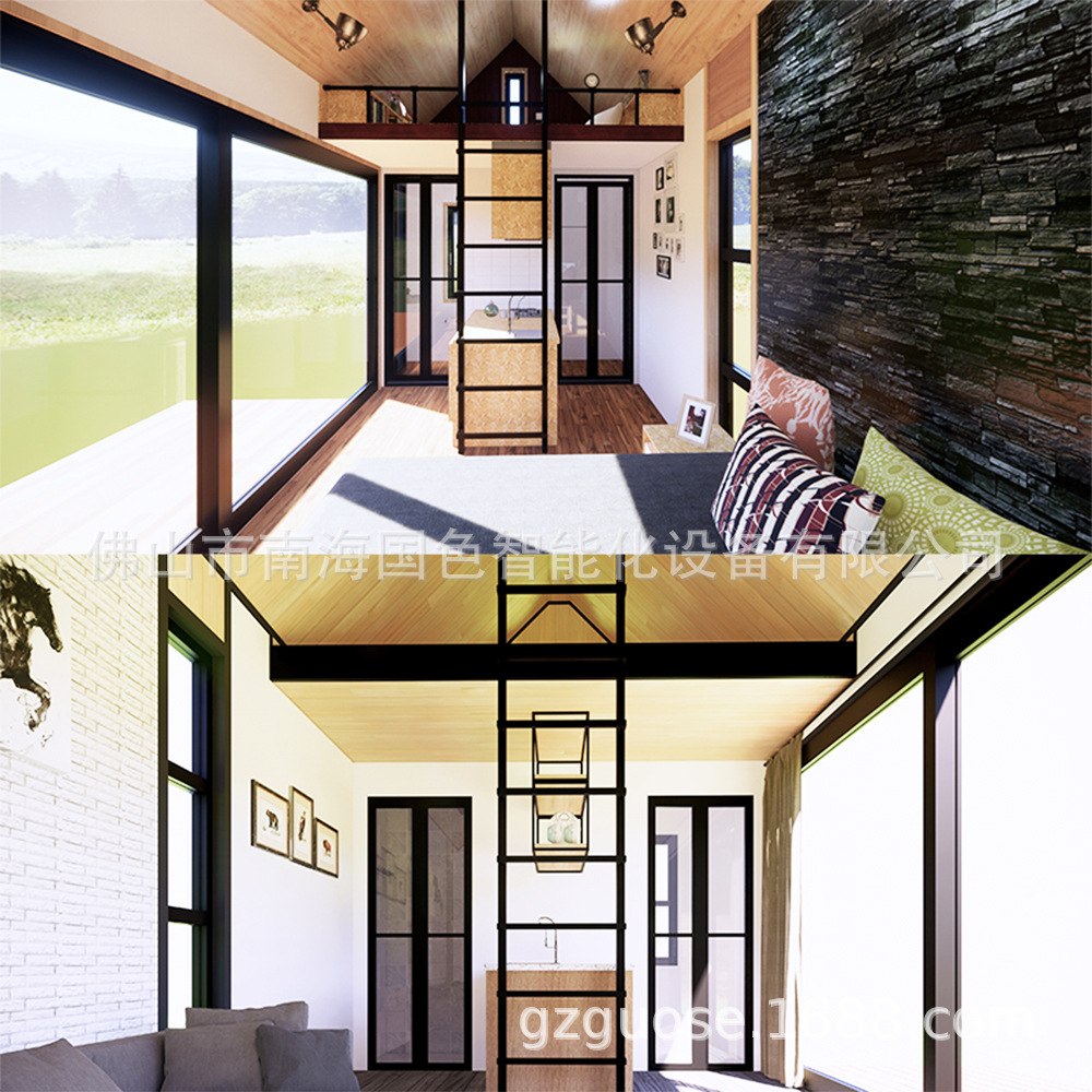 Creativo Luz de acero Villa Hotel móvil B & B oficina temporal Sunshine Room contenedor habitación móvil habitación Sunshine Room