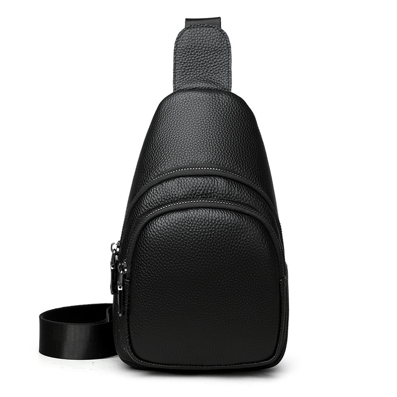 Bolso de pecho de cuero transfronterizo para mujeres 2025, nuevo estilo para hombres y mujeres, bolso de hombro retrógrado simple, bolso de cuero de cabeza, moda