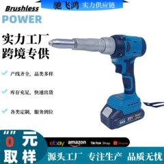 跨境21V 充电铆钉枪全自动压铆抢锂电不锈钢工业级拉铆枪家用便携