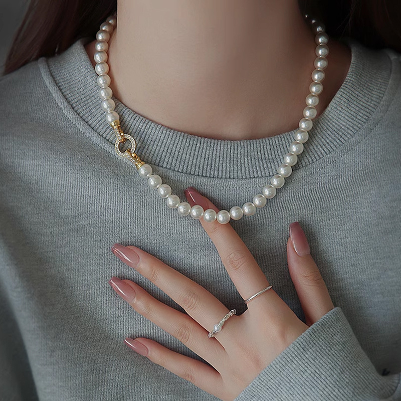 Shijia Perlenkette Damen vielseitige High-End-Halskette exquisite echte Multi-Leinen-Perlen-Pullover-Kette Herbst und Winter exquisite Accessoires_voghion.com