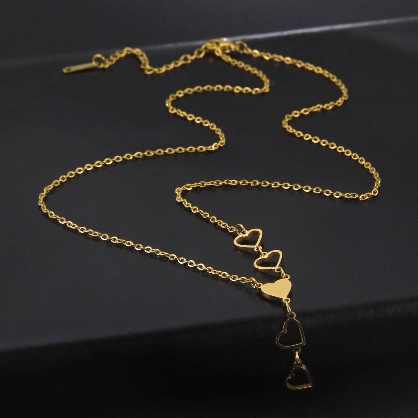 Einfacher Stil Herzform Rostfreier Stahl Überzug Halskette display picture 3