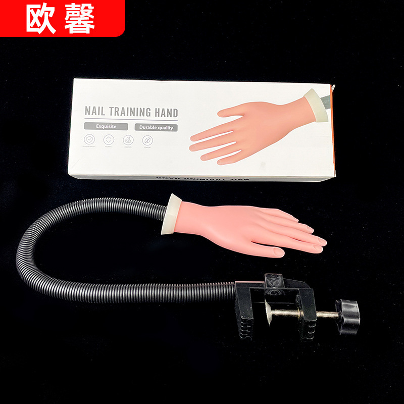 Silicone Artificial Hand Model for Nail Art Training, Bendable Nail Insertion Type with Stand, Artificial Silicone Practice Prosthetic Hand Silicone Artificial Hand Model for Nail Art Training, Bendable Nail Insertion Type with Stand, Artificial Silicone Practice Prosthetic Hand