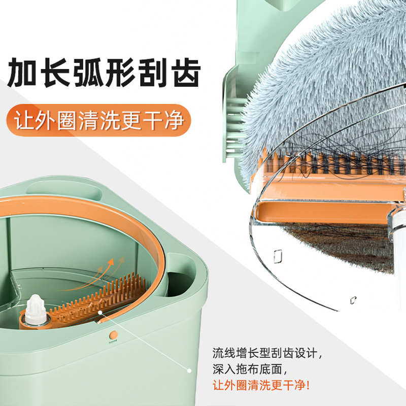 Meitinle Home Purification Separación de manchas, trapeador giratorio plano, lavado a mano gratuito, lavado a mano, cubo de trapeador para personas perezosas