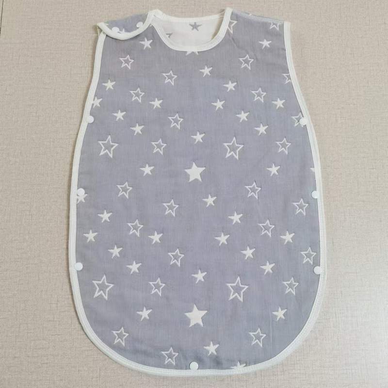 Chaleco de bebé saco de dormir de seis capas de gasa de algodón niños de dibujos animados no fluorescente Chaleco de 6 capas estilo Four Seasons anti-kick edredón