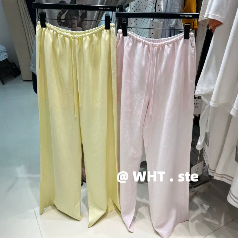 Plus Size 100kg Summer Korean Fashion Simple Versatile Casual Pants Elastic Waist Wide-Leg Floor-Length Pants for Women Loose Fit