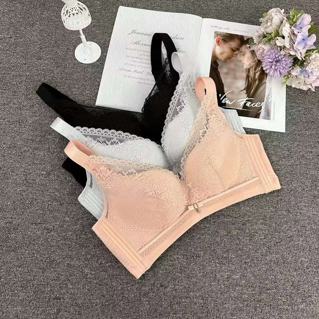 Nuevo sujetador de alta calidad de moda de encaje jacquard transpirable ajustable confortable tipo de pecho pequeño tipo de ropa interior para mujeres